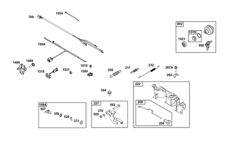 Controls Group Diagram and Parts List for 38E347-0109-G1 200000 - 399999 Briggs and Stratton Engine